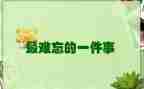 我难忘的一件事作文100精选7篇